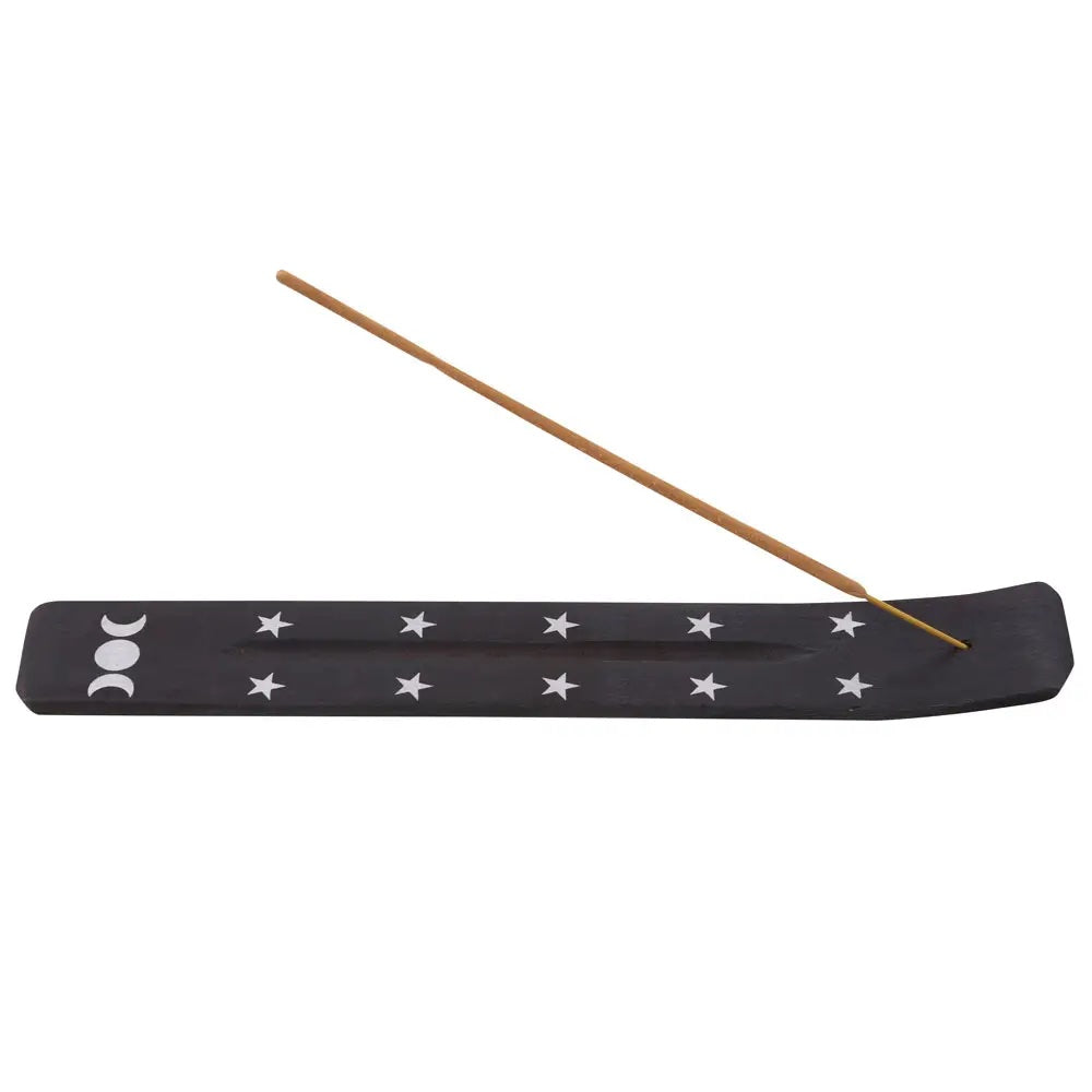 Triple Moon Wooden Incense Holder