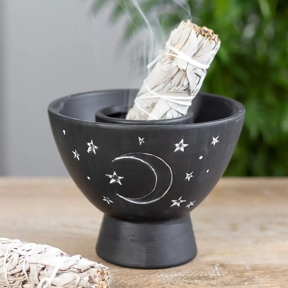 Moon and Stars Terracotta Bowl