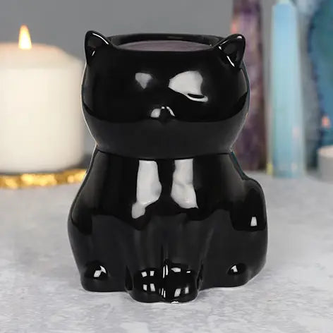 Gothic Black Cat Oil Burner and Wax Warmer