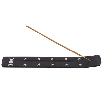 Triple Moon Wooden Incense Holder